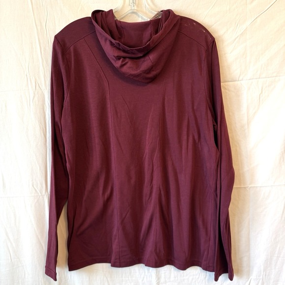 Under Armour Threadborne HeatGear Hoodie Medium Loose Fit Maroon Lightweight Gym - Picture 4 of 8